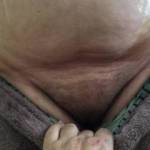 And so ... my lovely friend has already got her big tits out, and squirted them with baby oil. She stands in front of me, with her arms behind her back, so I take the opportunity and reach out, lowering her trousers ...