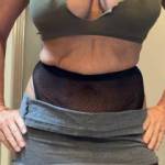 Crotchless hose with mini skirt and ripped top