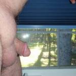 peeking out the window