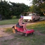Mowing the yard naked