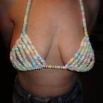 L in the candy bra..... see the nipple.. yummy