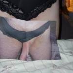 Zoig friend sent us a pair of his wife's panties and a pic of him wearing them.