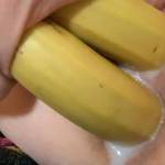 I had to use and fill both of Babygirl’s amazing little fuck holes before we started and I must have pumped that cum nice and deep because I fucked her deep and hard with these bananas for long before that cum started flow out of her. Clean up anyone?