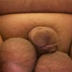 A close up of my big balls bound up tight !