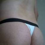 ass in black-white string