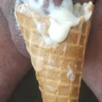 Having Eric add some more flavor to my vanilla bean ice cream cone. Who wants a taste?