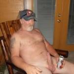 outside having a beer