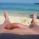a lazy lob on the nudist beach