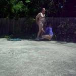roaming around on the patio, feeling the summer breeze, followed by some garden cock sucking