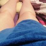 Fresh out of the shower. I really should've shaved my legs. OOPS!