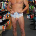 I was shopping for some sexy underwear at my new favorite shop in Vegas. The clerks, some shoppers and I had a great time as I tried on several different underwear. The clerks even took all the pictures!  

Have you ever done been nude in a store?