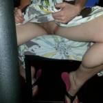 Flashing pussy at restaurant