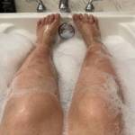 Relaxing in the tub.