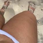 She hates this pic but I love it.  Those amazing thick or even fat thighs are warm, soft and have a great squeeze to them.  They look even more beautiful when I've had the honor of watching her spread them open for other men entering her.