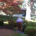 just watering our flowers and i forgot my pantys i hope the guys cant see