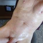 laying around naked and getting my cock hard.