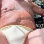 Put on my yellow thong and enjoying a nice summer afternoon on my back porch do you want to see what’s in my panties