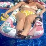 A quick flash of my tits in the pool!