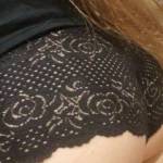 He still really likes these black lace boy shorts panties on me. What do you think?