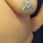 Wife decided to put on some dazzling special effects for some sexy fun. Makes her tits look great with her smooth pussy. We would love to hear your thoughts and fantasies.