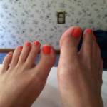 Her new pedicure