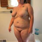 Getting out of the shower.