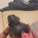 Giving head and playing with my pussy for him