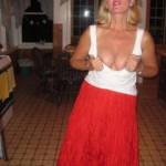 My wife was feeling horny as usual.  She exposed her best feature...her tits!