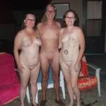 Friends at nudist camp