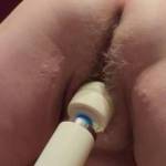 Another video with her big ole vibrator.  She says she wants so bad for it to go in but is afraid. She gets so wet while using this toy.  Please comment, she will only let me post more if people leave comments.