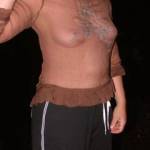 Bev camps with her water ski friends on the river. She wore this top knowing she was braless but not knowing the flash from a camera made it see through. She had no idea why she was so popular with the guys there lol