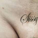 Shaved with sissy tattoo  , just temporary