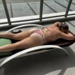 Tanning my cheeks.