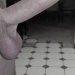 Late night kitchen snack run. Felt like dropping my sweatpants and letting my angry cock out for some fresh air a bit.