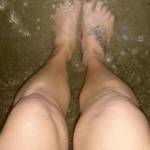 Love feeling the ocean water on my feet on the beach at night.