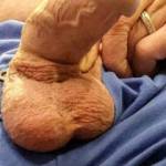 Hubby's cock is clean and shaven for your fun as I watch.