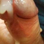 what HUGE drops of SEMEN flow down the shaft .. and HIT THE FLOOR hard ...