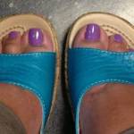 Someone wanted my to see my teal open toes shoes and polish of the week, lol.
