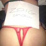 Red crotchless panties for Zoig