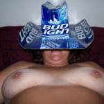 Tan lines and Bud Light Hat.