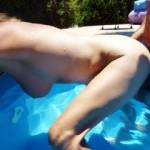 Hot wife likes to visit her bf and get fucked in the pool, of course her husband takes all the pics/vids of their playtime.