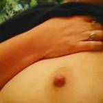She sure likes her tits hanging out just standing around an she just had  to air them out should I taste the breast milk should I have her squirt it on my wifey an I   what are you thinking about doing to her