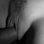 My girlfriend's tight pussy lips around my cock.