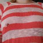 Ran up town did not notice until I got home my shirt was showing off my tits and nipples hehe many men had smiles on faces today now I know why!