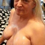 My married tits are oiled for your cock.