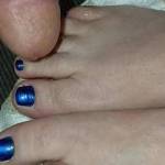 Hubby loves my feet, definitely has a foot fetish haha....anyone want lick my toes clean before adding more cum 😉😘 don't be shy now 😋 MrsL xx