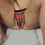 I put on a mini skirt to tease him. Look how good it fits my tight little body!