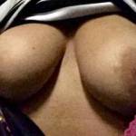 Sending a sneaky boob pic to hubby while out walking.