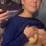 He’s squeezing me a little hard, but I like it! What do you want to do to my tits?