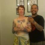 caught her in front of the mirror getting ready.